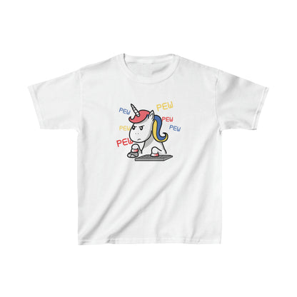 Unicorn Playing Video Game Kids Unisex T-Shirt