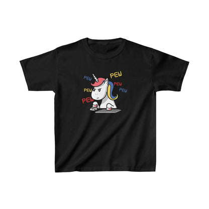 Unicorn Playing Video Game Kids Unisex T-Shirt