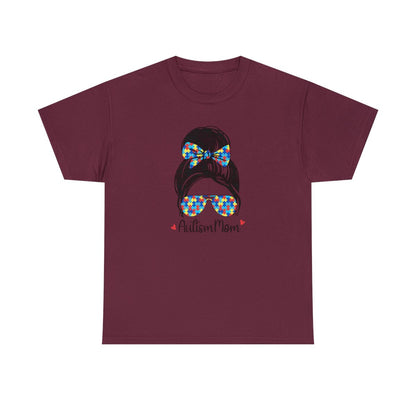 Autism Mom (Unisex Adult T-Shirt) A portion of this purchase will go towards the fight to find a cure for Autism - Shirt Source LLC