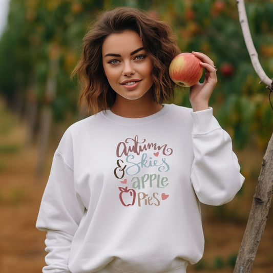 Cielos otoñales y tartas de manzana (sudadera unisex para adultos) 