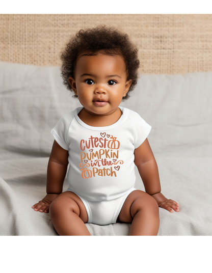 Cutest Pumpkin In The Patch (Unisex Baby Onesie)