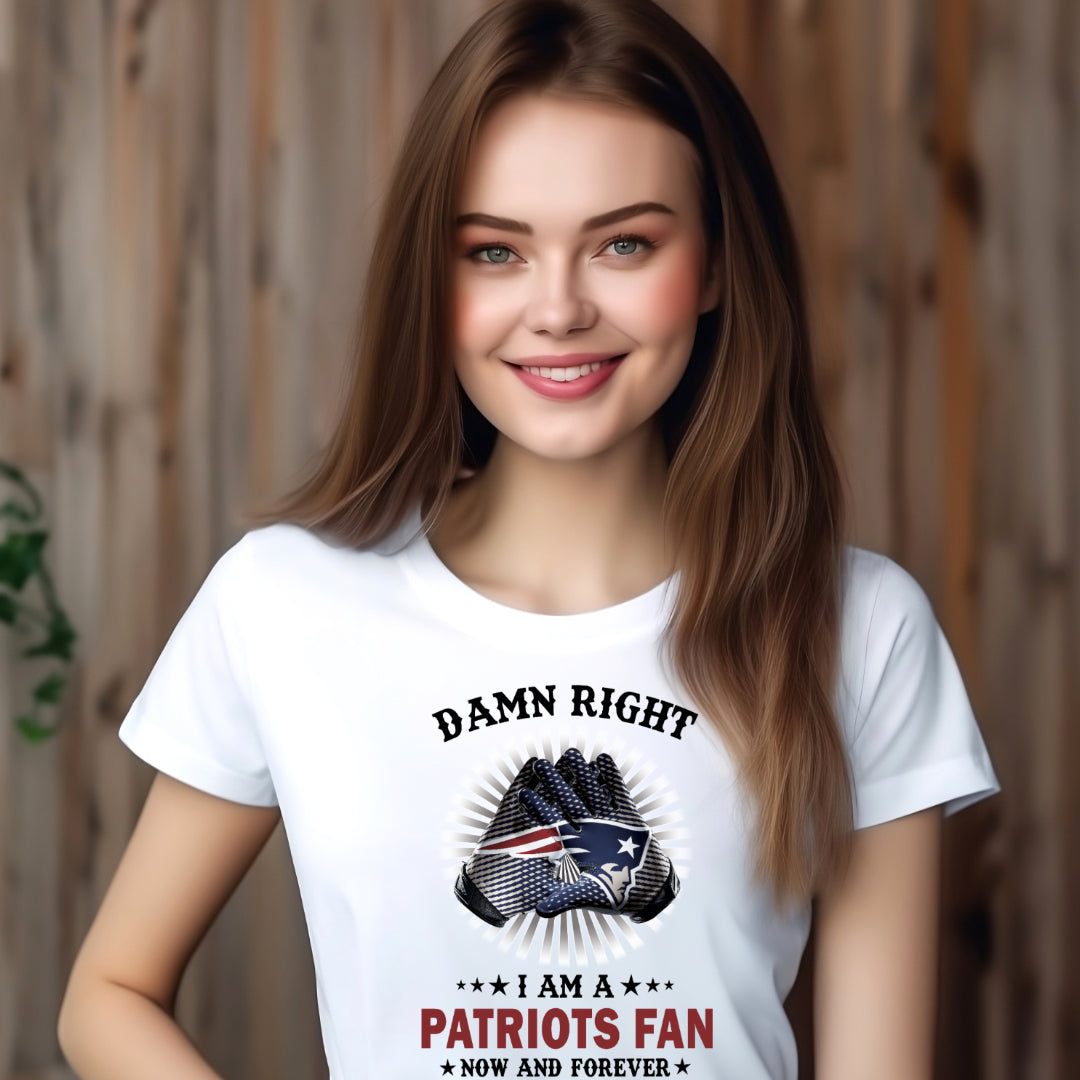 Damn Right I'm A Patriots Fan (Womens T-Shirt) Yes! The other teams are available too