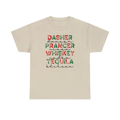 Dasher, Dancer, Prancer & Whisky (Adult Unisex T-Shirt)