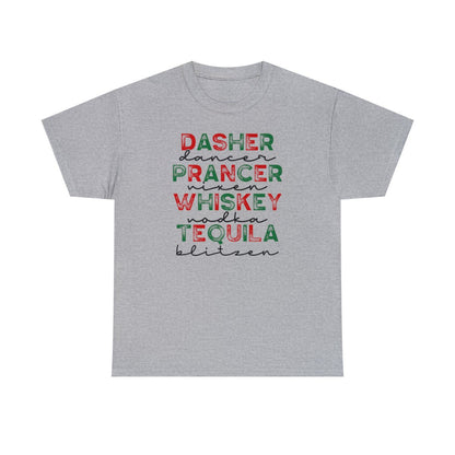 Dasher, Dancer, Prancer & Whisky (Adult Unisex T-Shirt)