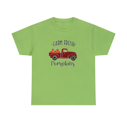 Farm Fresh Pumpkins, In Red Truck (Adult Unisex T-Shirt)