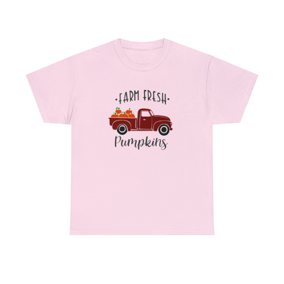 Citrouilles fraîches de la ferme, dans un camion rouge (T-shirt unisexe adulte) 