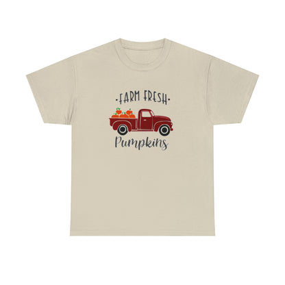 Farm Fresh Pumpkins, In Red Truck (Adult Unisex T-Shirt)