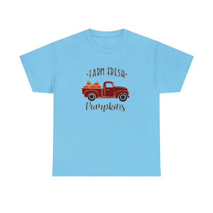 Farm Fresh Pumpkins, In Red Truck (Adult Unisex T-Shirt)