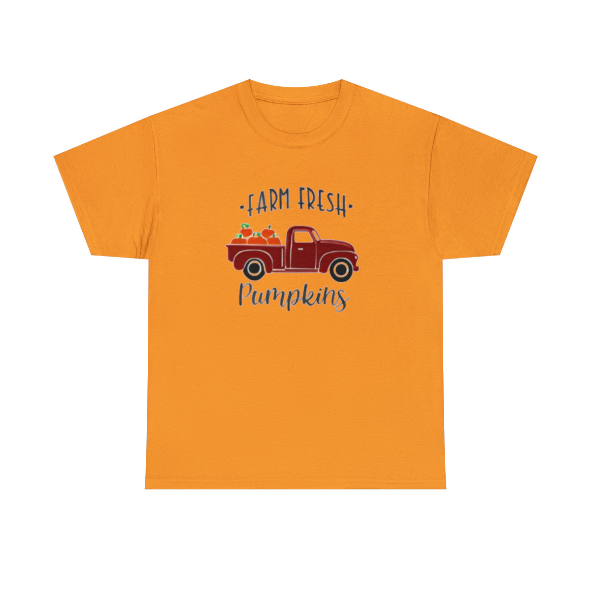 Farm Fresh Pumpkins, In Red Truck (Adult Unisex T-Shirt)