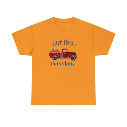 Farm Fresh Pumpkins, In Red Truck (Adult Unisex T-Shirt)