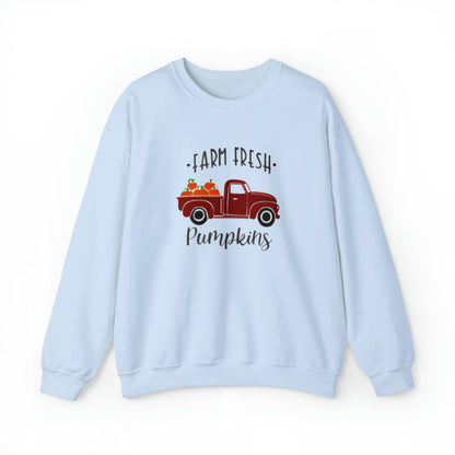 Farm Fresh Pumpkins In Red Pickup Truck (Adult Unisex Sweatshirt)