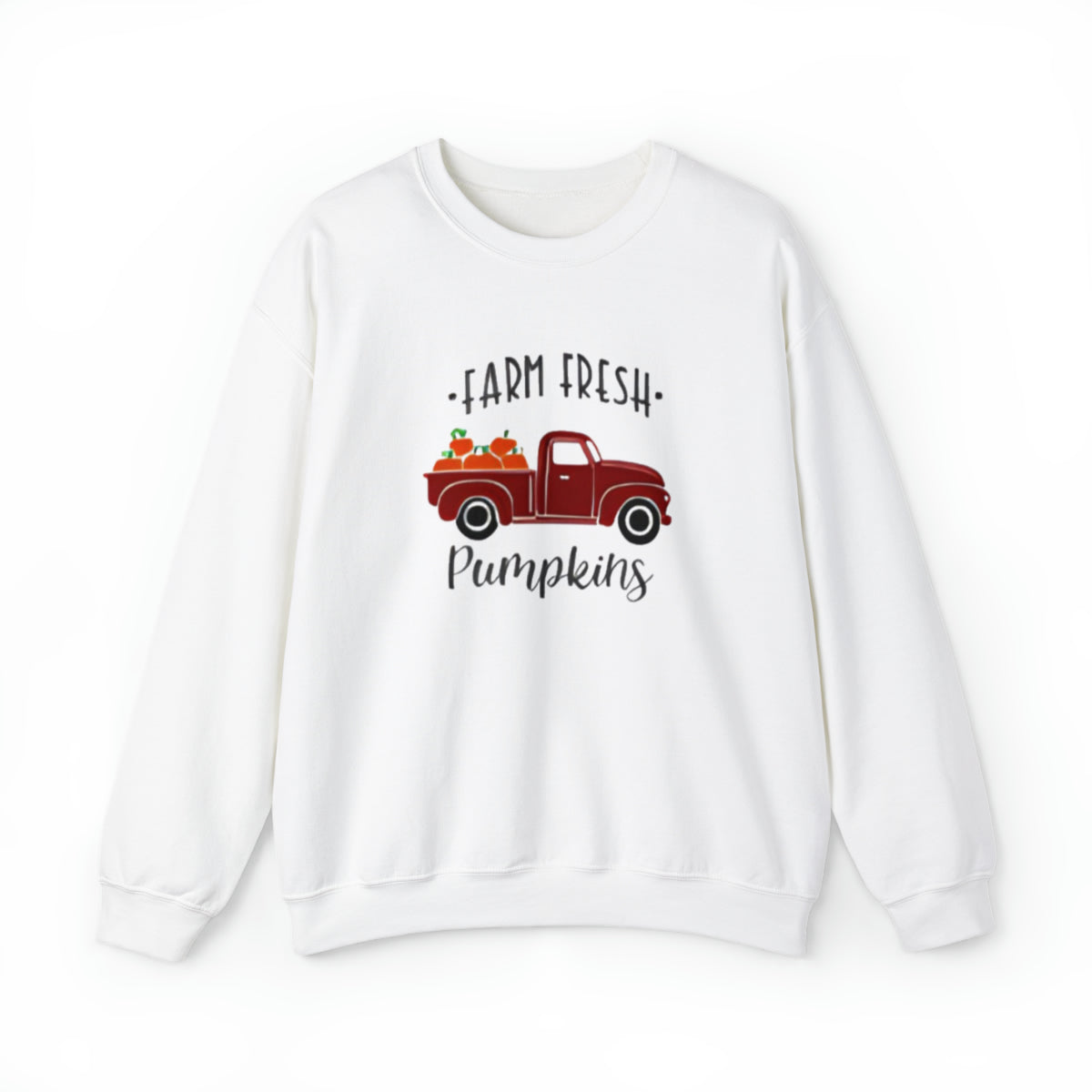 Farm Fresh Pumpkins In Red Pickup Truck (Adult Unisex Sweatshirt)