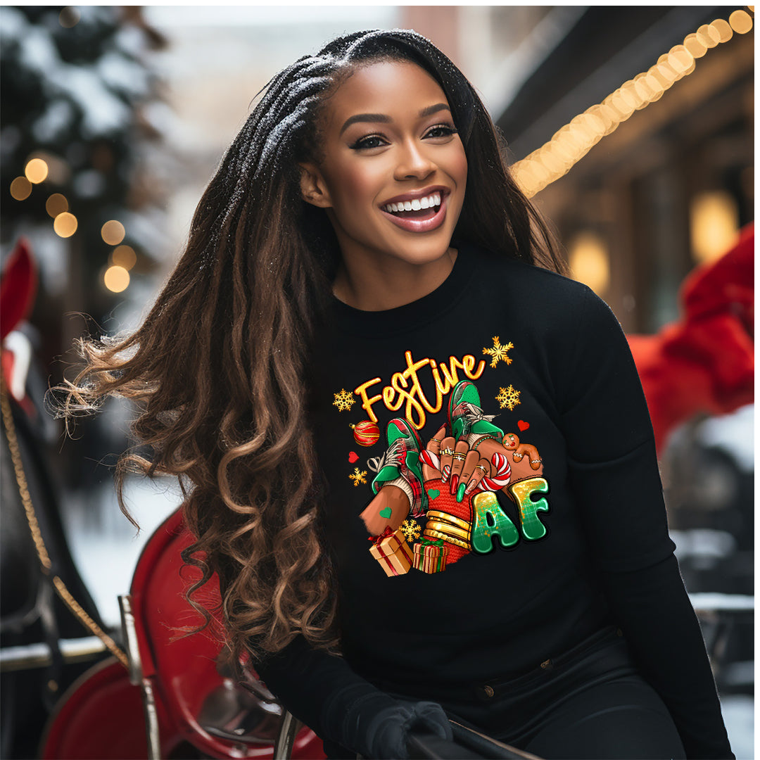 Sweat-shirt unisexe adulte Festive AF