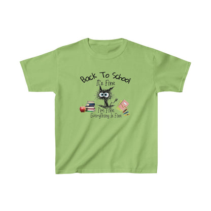 Scared Cat - I'm Fine, Back To School (Kids Unisex T-Shirt)