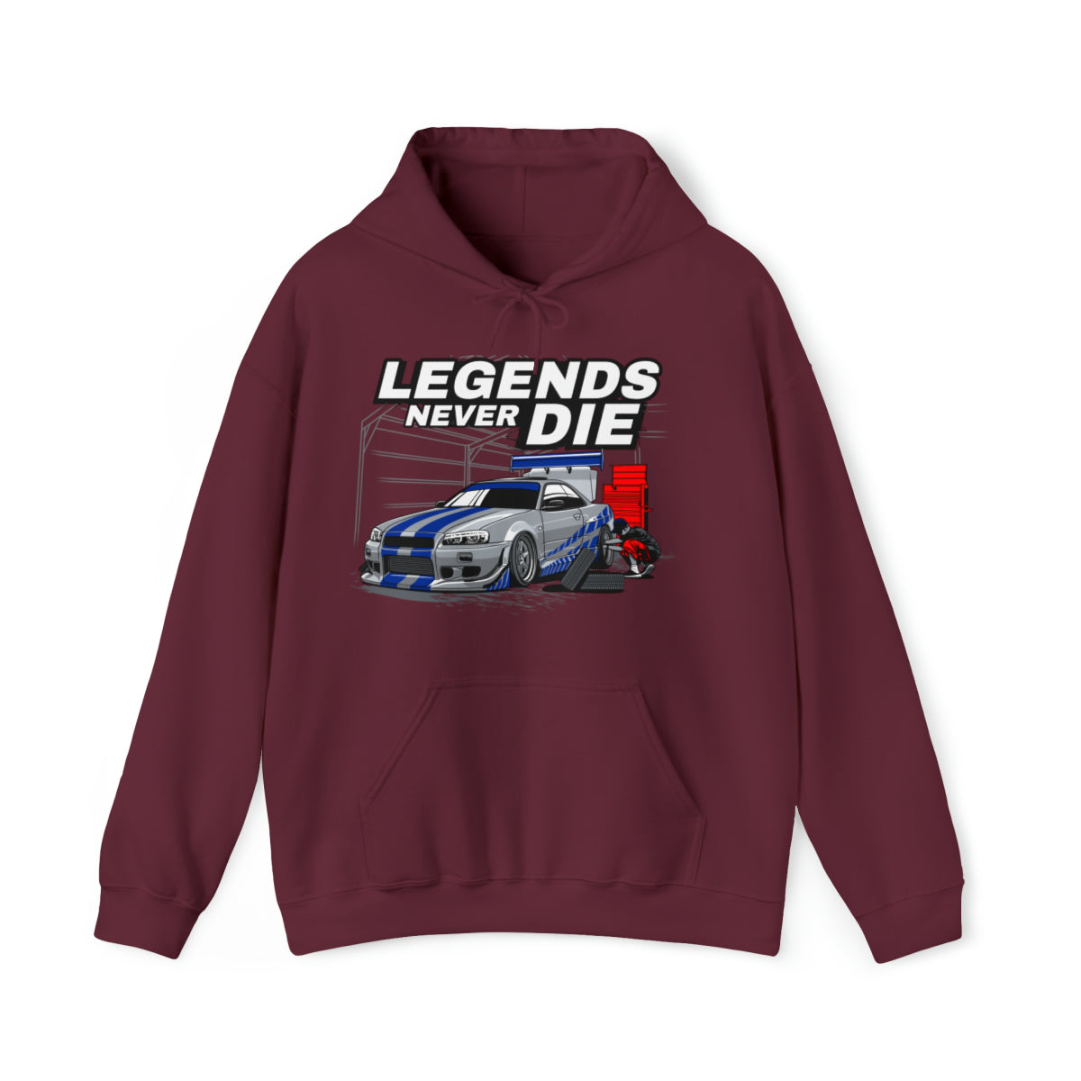 Legends Never Die GTR Unisex Hoodies-Adults - Shirt Source LLC