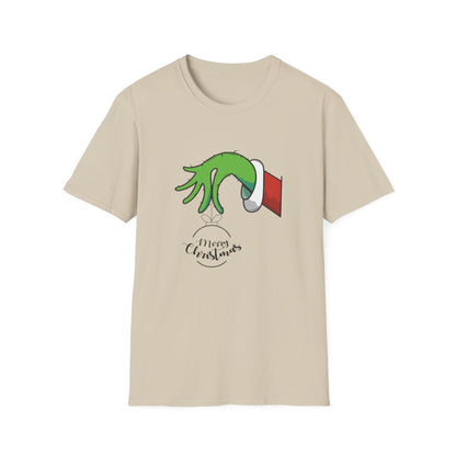 Grinch Hand With Ornament (Unisex Adult T-Shirt)