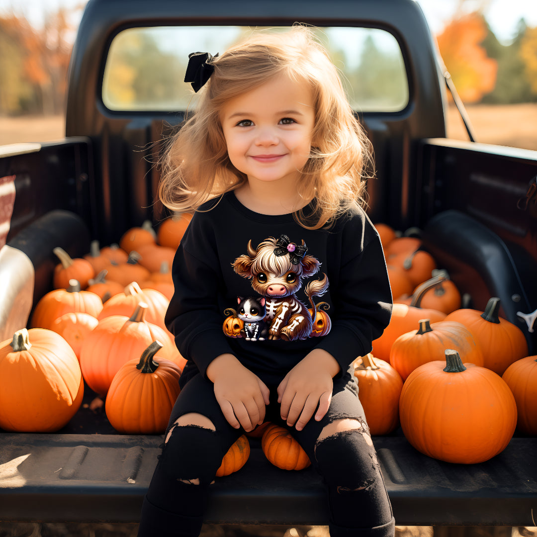 Cute Halloween Highland (Kids Sweatshirt)