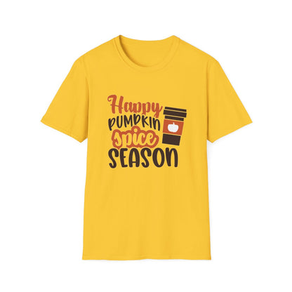 Camiseta unisex con texto "Happy Pumpkin Spice Season"