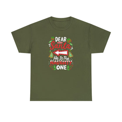 Querido Papá Noel, él y ella son traviesos, camiseta unisex para adultos