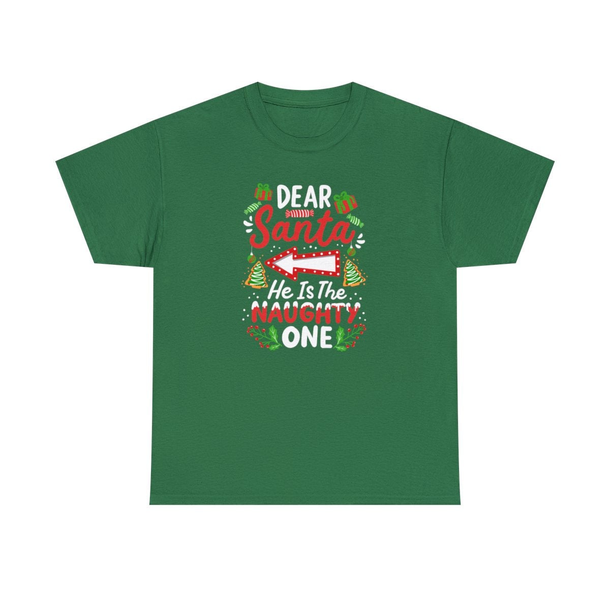 Querido Papá Noel, él y ella son traviesos, camiseta unisex para adultos