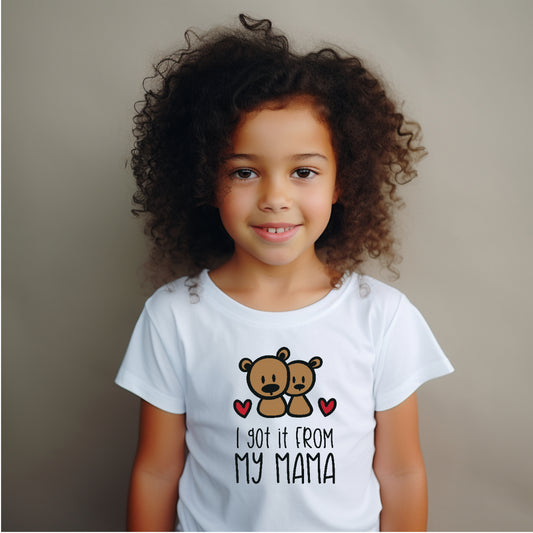 Lo heredé de mi mamá (camiseta unisex para niños)