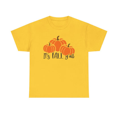 Es otoño y'all con calabazas (camiseta unisex)