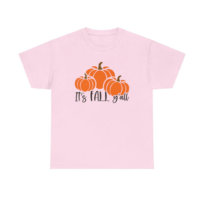 Es otoño y'all con calabazas (camiseta unisex)