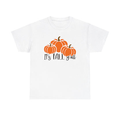 Es otoño y'all con calabazas (camiseta unisex)