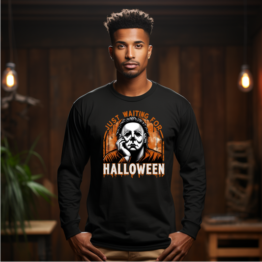 Just Waiting For Halloween (Adult Long Sleeve Shirt)