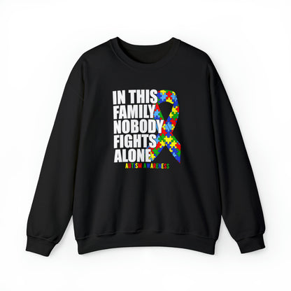 Nobody Fights Alone - Unisex Adult Sweatshirt  A portion of this purchase will go towards the fight to find a cure for Autism