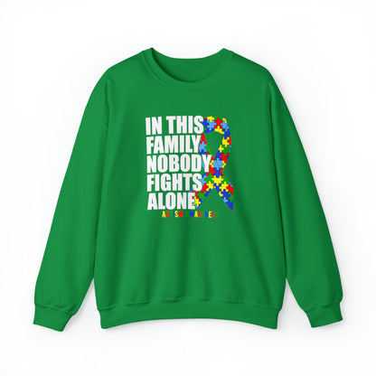 Nobody Fights Alone - Unisex Adult Sweatshirt  A portion of this purchase will go towards the fight to find a cure for Autism