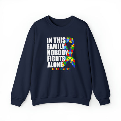 Nobody Fights Alone - Unisex Adult Sweatshirt  A portion of this purchase will go towards the fight to find a cure for Autism