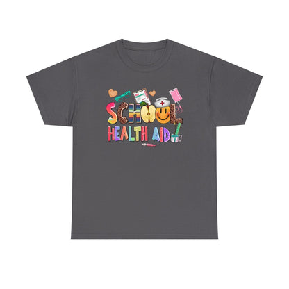 Camiseta unisex para adultos con mensaje de ayuda sanitaria escolar