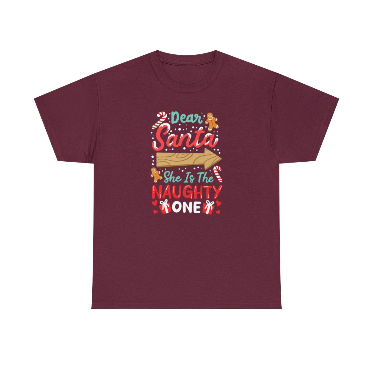 Querido Papá Noel, él y ella son traviesos, camiseta unisex para adultos