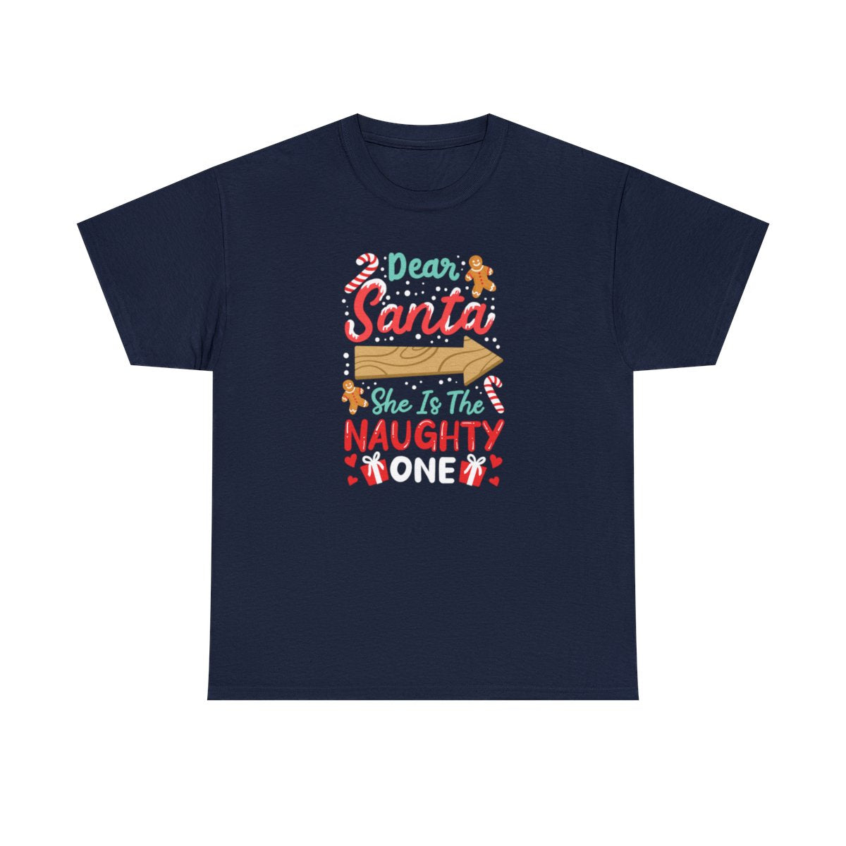 Querido Papá Noel, él y ella son traviesos, camiseta unisex para adultos