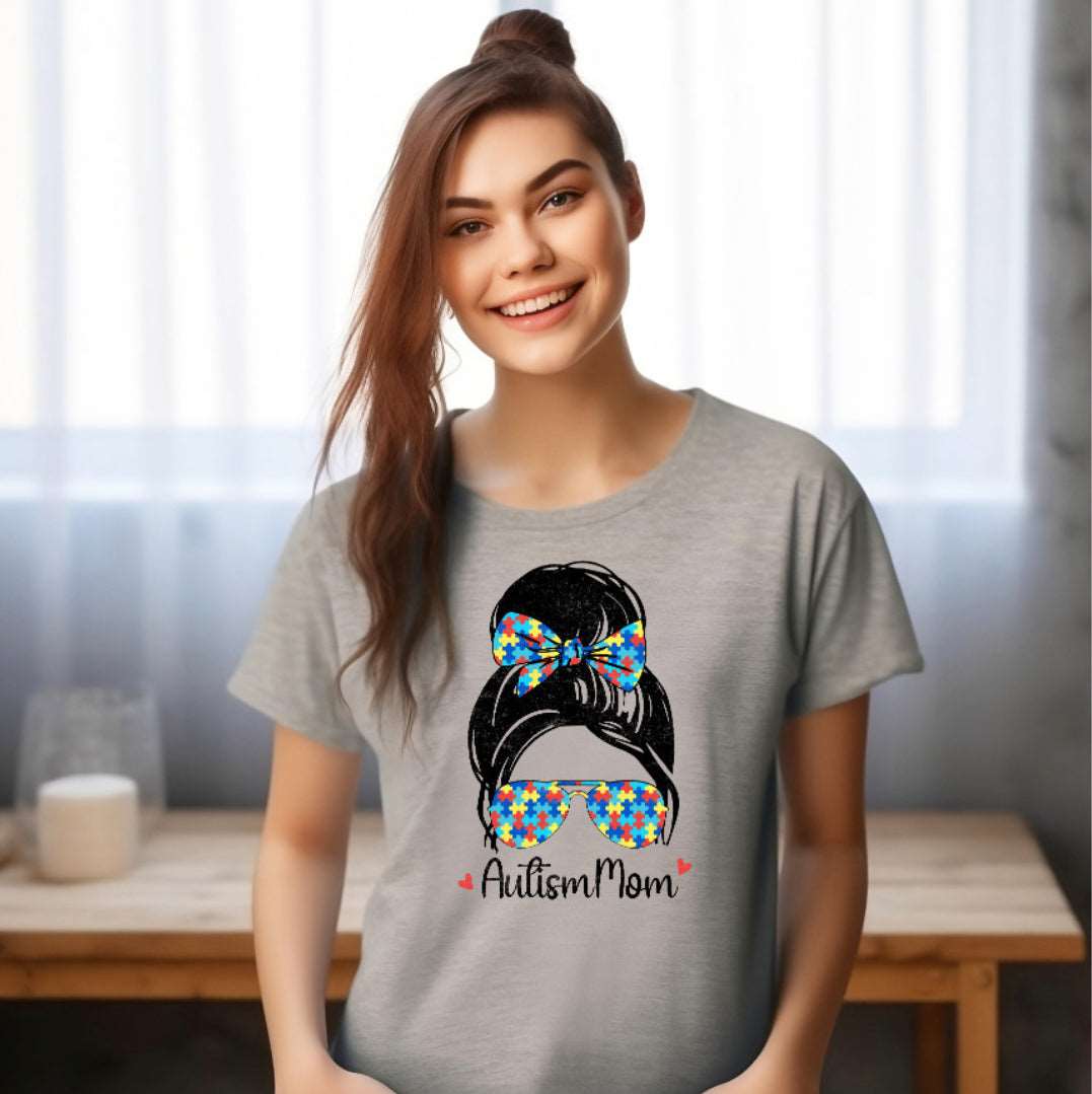 Autism Mom (Adult Unisex T-Shirt) A portion of this purchase will go towards the fight to find a cure for Autism