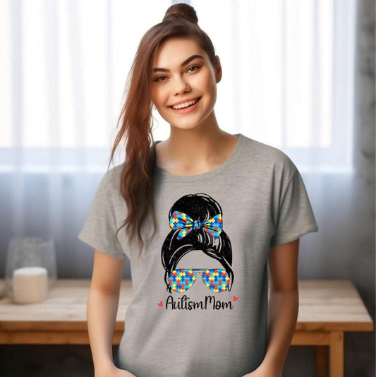 Autism Mom (Adult Unisex T-Shirt) A portion of this purchase will go towards the fight to find a cure for Autism