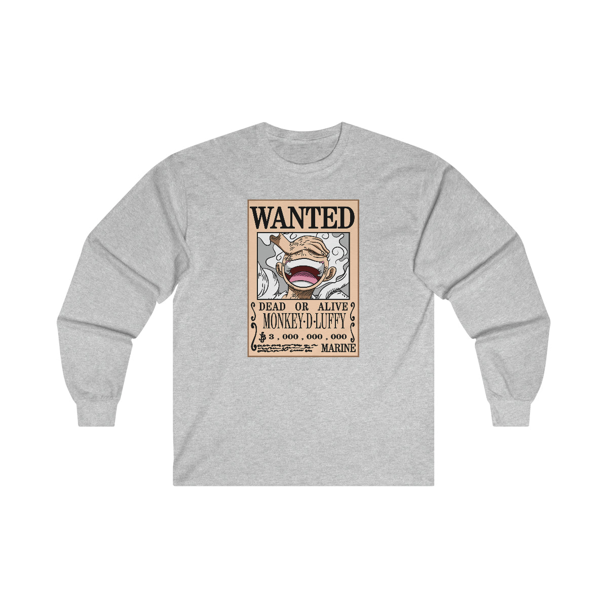 Wanted Monkey D Luffy  (Unisex Adult Long sleeve T-Shirt)