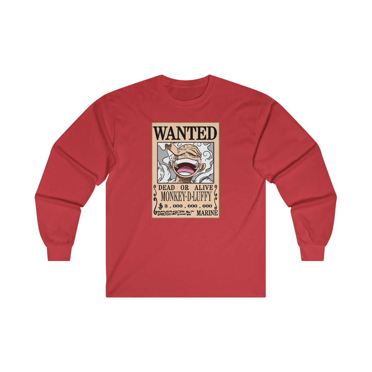 Wanted Monkey D Luffy  (Unisex Adult Long sleeve T-Shirt)