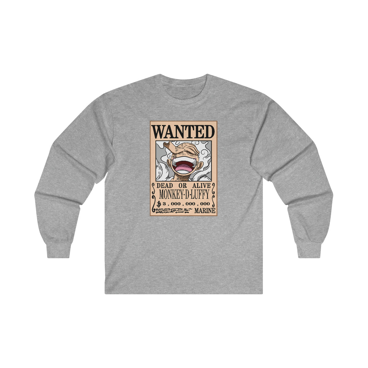 Wanted Monkey D Luffy (T-shirt unisexe à manches longues pour adulte)