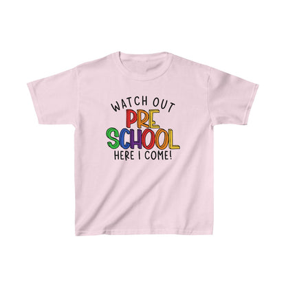 ¡Cuidado preescolar, allá voy! (Camiseta unisex para niños)