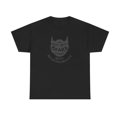 Una gran barba conlleva una gran responsabilidad (camiseta unisex para adultos)