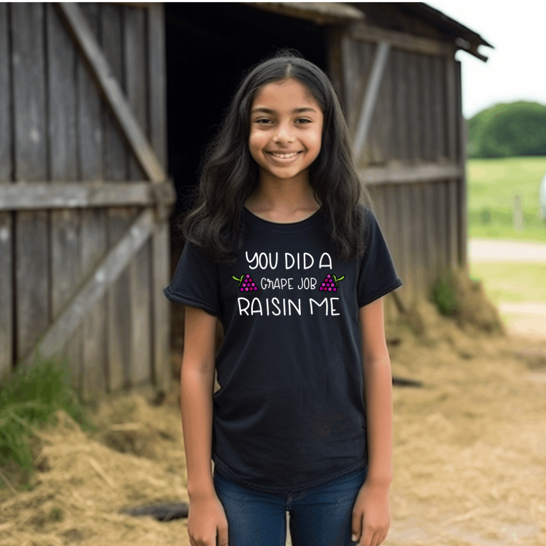 You Did a Grape Job Raisin Me (Kids Unisex T-Shirt)